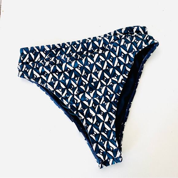 NEW SISSTREVOLUTION ANTHROPOLOGIE Black White Navy Ruffle Top High Rise Bikini S - Picture 5 of 9